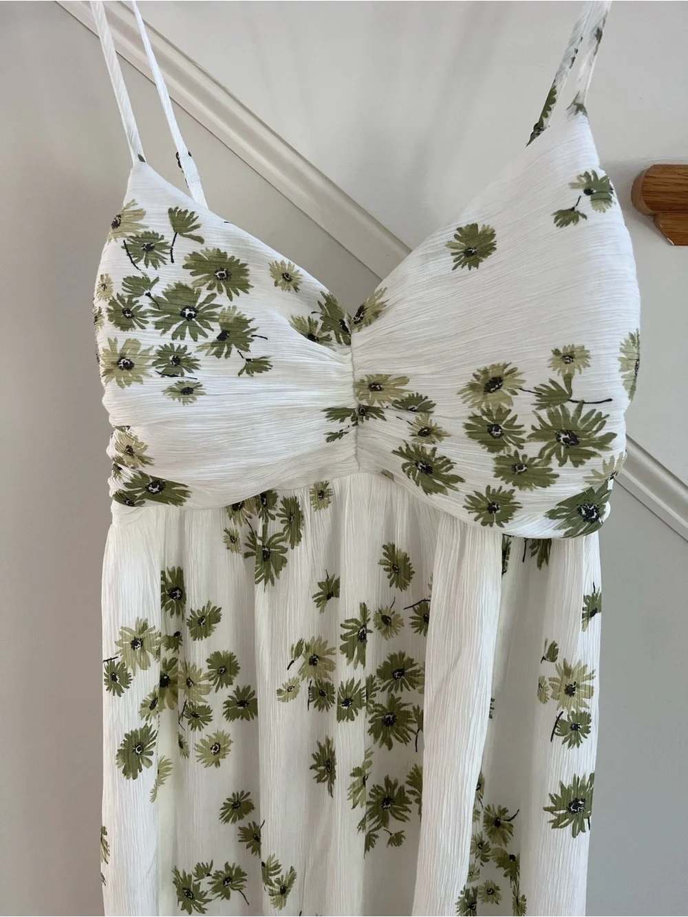 Abercrombie White Green Floral Maxi Dress SMALL TALL